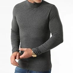 De gros ✔️ Lot De 2 Tee Shirts Col Roulé Manches Longues 2083 Noir Gris Anthracite Chiné de LBO 🔔 -France LBO Soldes Boutique lbo 284915 FAB SHALBO 2083 20211108T142327 03