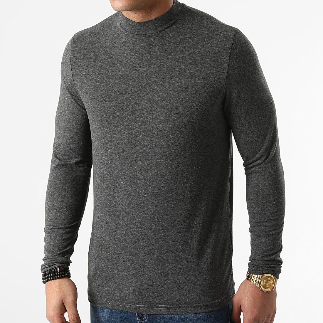 Remise 🤩 Lot De 2 Tee Shirts Col Cheminée Manches Longues Unis 2084 Noir Anthracite de LBO 😉 6 Remise 🤩 Lot De 2 Tee Shirts Col Cheminée Manches Longues Unis 2084 Noir Anthracite de LBO 😉 – Image 4