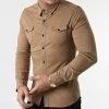 Acheter 🎉 Chemise Jean Manches Longues Slim Fit 2087 Camel de LBO 🎉 -France LBO Soldes Boutique lbo 285225 FAB SHALBO 2087 20220225T153416 01