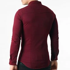 Grosses soldes ⌛ Chemise Jean Manches Longues Slim Fit 2089 Bordeaux de LBO ✨ -France LBO Soldes Boutique lbo 285227 FAB SHALBO 2089 20220304T163444 03