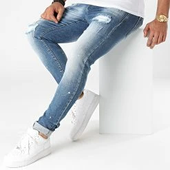 Bon marché ⭐ Jean Skinny 0002 Denim Bleu Medium de LBO 🛒 -France LBO Soldes Boutique lbo 285698 FAB LBO 1070318 0002 20211105T151758 03