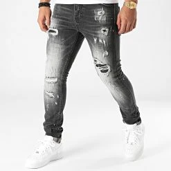 De gros ⭐ Jean Skinny 0008 Denim Noir de LBO 🤩
