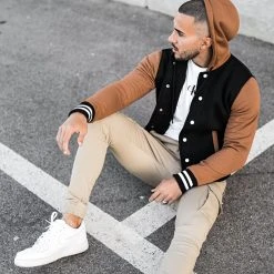 Le moins cher 🛒 Veste Teddy A Capuche 1858 Noir Camel de LBO ✔️ -France LBO Soldes Boutique lbo 286331 FAB SHALBO 1858 20220307T075810 06