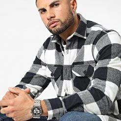 Budget 🤩 Surchemise A Carreaux 0110 Bleu Marine Blanc de LBO 💯 -France LBO Soldes Boutique lbo 287190 FAB LBO 1070546 0110 20220114T124307 01