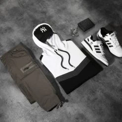 Vente flash 🔔 Sweat Capuche Oversize Tricolore Retro 2109 Noir Blanc Gris Anthracite de LBO 🛒 -France LBO Soldes Boutique lbo 289069 FAB SHALBO 2109 20220103T141141 05