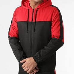 Offres 💯 Ensemble De Survêtement Bicolore Avec Bandes 0057 Noir Rouge de LBO ✔️ -France LBO Soldes Boutique lbo 289194 FAB LBO 10701336 0057 20211117T152317 02