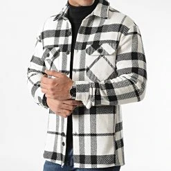 Promo 🤩 Surchemise A Carreaux 2155 Noir Blanc de LBO 🤩 -France LBO Soldes Boutique lbo 290287 FAB SHALBO 2155 20211209T145146 03