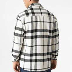 Promo 🤩 Surchemise A Carreaux 2155 Noir Blanc de LBO 🤩 -France LBO Soldes Boutique lbo 290287 FAB SHALBO 2155 20211209T145148 04