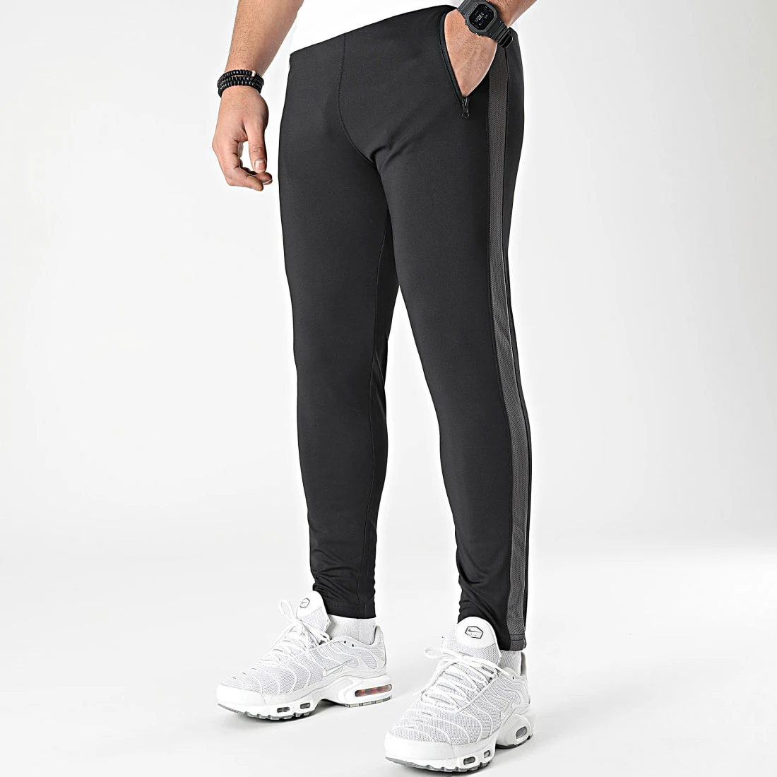 Sortie 🎉 Pantalon Jogging Training Bande 0037 Noir Gris Anthracite de LBO 👍 5 Sortie 🎉 Pantalon Jogging Training Bande 0037 Noir Gris Anthracite de LBO 👍 – Image 3