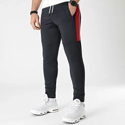 Coupon 🌟 Pantalon Jogging Training Bande Mesh 0038 Bleu Marine Rouge de LBO ✔️ -France LBO Soldes Boutique lbo 291068 FAB LBO 10701336 0038 20220126T151455 03