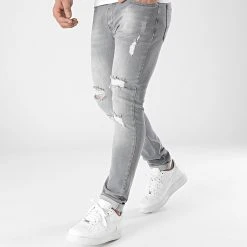 Acheter 😍 Jean Slim Fit Avec Déchirures 2101 Denim Gris Clair de LBO 🔥 -France LBO Soldes Boutique lbo 291565 FAB SHALBO 2101 20211229T140048 03