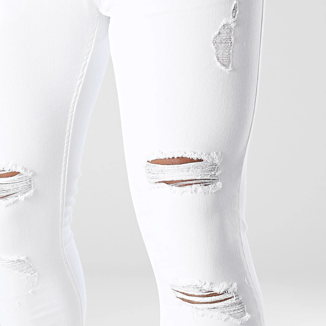 Meilleure vente 😀 Jean Slim Fit Avec Déchirures 2102 Denim Blanc de LBO 💯 4 Meilleure vente 😀 Jean Slim Fit Avec Déchirures 2102 Denim Blanc de LBO 💯 – Image 2