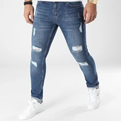 Grosses soldes 🔔 Jean Slim Fit Avec Déchirures 2104 Bleu Denim de LBO 🎉