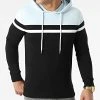 De gros ⌛ Sweat Capuche Tricolore 2211 Bleu Ciel Blanc Noir de LBO 😍 -France LBO Soldes Boutique lbo 292154 FAB SHALBO 2211 20220121T150902 01