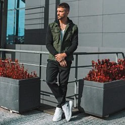 Remise ✨ Veste Jean A Capuche 2052 Noir Denim Vert Kaki de LBO 🧨 -France LBO Soldes Boutique lbo 292346 FAB SHALBO 2052 20220208T095547 06