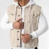 Bon marché ❤️ Veste Jean A Capuche 2055 Blanc Denim Beige de LBO ⭐ -France LBO Soldes Boutique lbo 292347 FAB SHALBO 2055 20220121T150825 01
