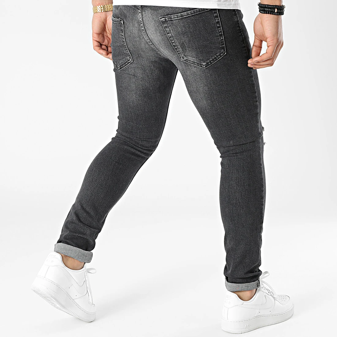 Meilleure vente 🎉 Jean Slim Fit Avec Déchirures 2078 Gris Denim Foncé de LBO 🌟 6 Meilleure vente 🎉 Jean Slim Fit Avec Déchirures 2078 Gris Denim Foncé de LBO 🌟 – Image 4