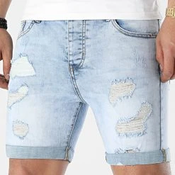 Grosses soldes ⭐ Short Jean Avec Dechirures 0020 Bleu Clair de LBO 💯 -France LBO Soldes Boutique lbo 293676 FAB LBO 1070318 0020 20220318T152314 03