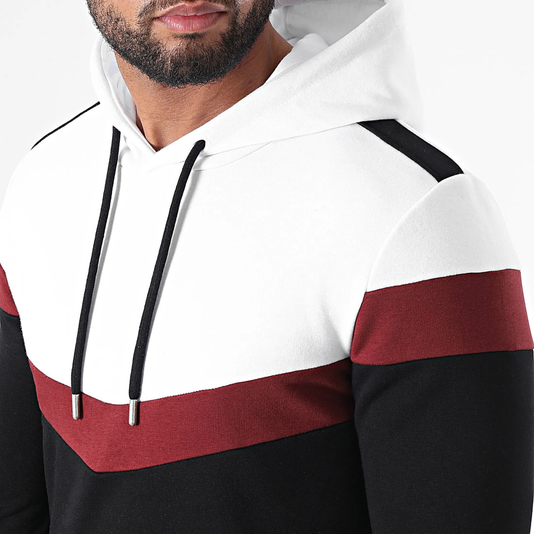 Budget 🎁 Sweat Capuche Oversize Tricolore Retro 2306 Noir Blanc Bordeaux de LBO 🔥 4 Budget 🎁 Sweat Capuche Oversize Tricolore Retro 2306 Noir Blanc Bordeaux de LBO 🔥 – Image 2