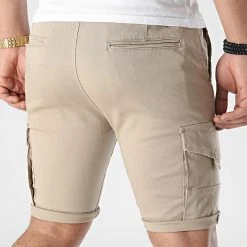 Nouveau 😀 Short Cargo Jogger 2313 Beige de LBO ❤️ -France LBO Soldes Boutique lbo 295640 FAB SHALBO 2313 20220307T145604 04
