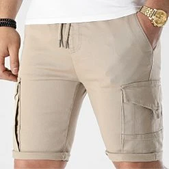 Nouveau 😀 Short Cargo Jogger 2313 Beige de LBO ❤️
