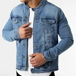Bon marché ⌛ Veste Jean Biker 2092 Bleu Denim de LBO ✨