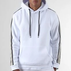 Meilleur prix 🔥 Sweat Capuche Avec Bande 2124 Blanc de LBO ✔️