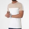 Nouveau 🛒 Tee ⌛ Shirt Bicolore 2153 Blanc Beige de LBO ✨ -France LBO Soldes Boutique lbo 297209 FAB SHALBO 2153 20220218T142535 01