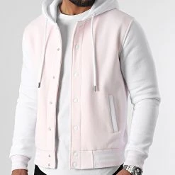Meilleure vente 🤩 Veste Teddy A Capuche 2320 Rose Pale Blanc de LBO ⭐ -France LBO Soldes Boutique lbo 298251 FAB SHALBO 2320 20220407T152246 03