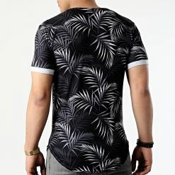 Grosses soldes 👍 Tee Shirt Oversize Imprimé Avec Revers 2143 Tropical Noir de LBO ❤️ -France LBO Soldes Boutique lbo 300137 FAB SHALBO 2143 20220325T121306 03