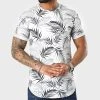 De gros 👏 Tee Shirt Oversize Imprimé Avec Revers 2144 Tropical Blanc de LBO ❤️ -France LBO Soldes Boutique lbo 300180 FAB SHALBO 2144 20220401T142615 01