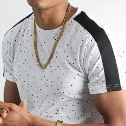 Meilleure vente 🎁 Tee ✨ Shirt Avec Bandes 2215 Speckle Blanc de LBO ⭐ -France LBO Soldes Boutique lbo 300426 FAB SHALBO 2215 20220708T154357 02