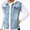 De gros ⌛ Veste Jean A Capuche 2258 Bleu Denim Blanc de LBO ✔️ -France LBO Soldes Boutique lbo 301203 FAB SHALBO 2258 20220411T154633 01