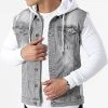 De gros 👏 Veste Jean A Capuche 2261 Gris Denim Blanc de LBO 🎁 -France LBO Soldes Boutique lbo 301212 FAB SHALBO 2261 20220322T141349 03