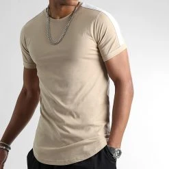 Vente flash ⭐ Tee Shirt Oversize A Bandes 2351 Beige de LBO 🛒