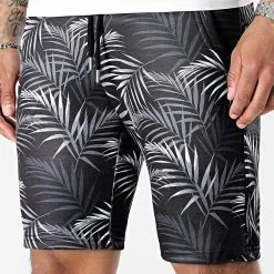 Bon marché 🔔 Short Jogging Imprimé Tropical 2279 Noir Floral de LBO 👍 -France LBO Soldes Boutique lbo 303120 FAB SHALBO 2279 20220330T155235 03