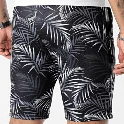 Bon marché 🔔 Short Jogging Imprimé Tropical 2279 Noir Floral de LBO 👍 -France LBO Soldes Boutique lbo 303120 FAB SHALBO 2279 20220330T155237 04