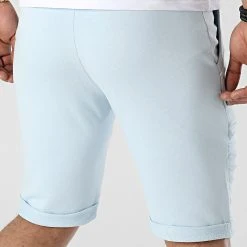 Remise ⌛ Short Jogging Avec Empiecements 2276 Bleu Ciel de LBO 🔥 -France LBO Soldes Boutique lbo 303183 FAB SHALBO 2276 20220408T143700 04