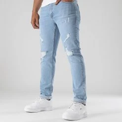 Remise 😍 Jean Regular Fit Avec Destroy 2362 Bleu Denim Wash de LBO ❤️ -France LBO Soldes Boutique lbo 304097 FAB SHALBO 2362 20220505T154808 01