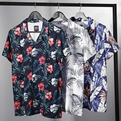 Remise ✔️ Chemise Manches Courtes Imprimé Tropical 2357 Blanc de LBO ⭐ -France LBO Soldes Boutique lbo 304396 FAB SHALBO 2357 20220518T110437 05