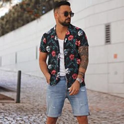 Acheter 🥰 Chemise Manches Courtes Imprimé Floral 2370 Noir de LBO 😀 -France LBO Soldes Boutique lbo 304401 FAB SHALBO 2370 20220608T151432 05