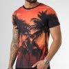 Vente flash 🛒 Tee Shirt Imprimé Sunset 2213 Orange de LBO 👍 -France LBO Soldes Boutique lbo 305009 FAB SHALBO 2213 20220419T145044 01
