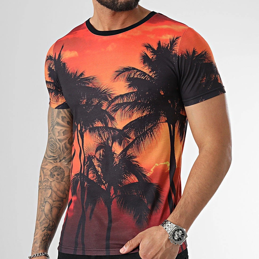 Vente flash 🛒 Tee Shirt Imprimé Sunset 2213 Orange de LBO 👍 3 Vente flash 🛒 Tee Shirt Imprimé Sunset 2213 Orange de LBO 👍