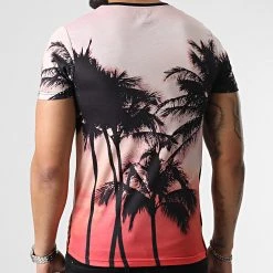 Remise ✔️ Tee 🧨 Shirt Imprimé Sunset 2214 Beige Rouge de LBO 🌟 -France LBO Soldes Boutique lbo 305012 FAB SHALBO 2214 20220419T145105 03