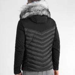 Nouveau ❤️ Doudoune Capuche Tech Fitted Avec Fourrure Grise 0053 Noir de LBO 😉 -France LBO Soldes Boutique lbo 306322 FAB LBO 1070510 0053 20221006T155931 03