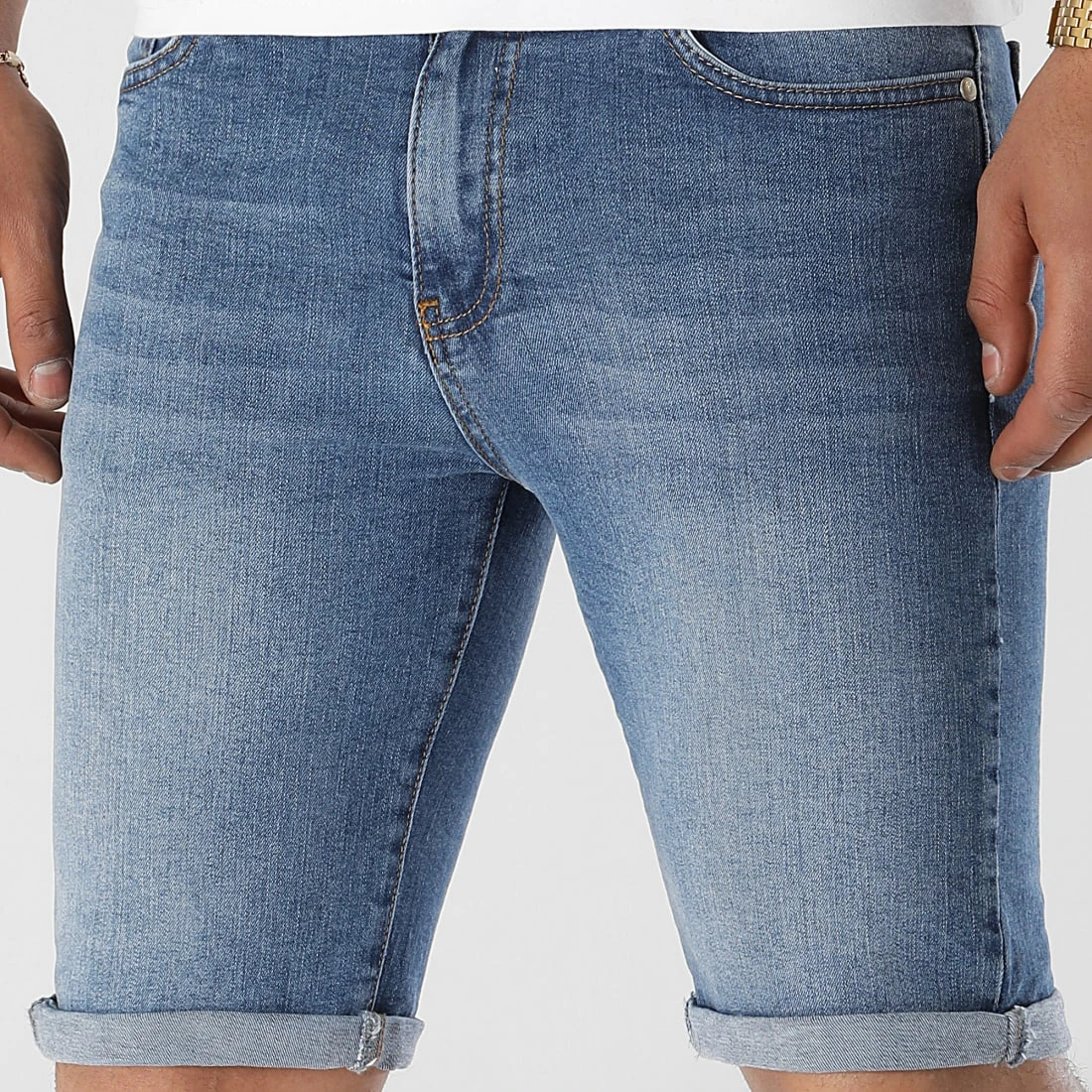 Nouveau ⌛ Short Jean Skinny Fit 2245 Denim Bleu Medium de LBO 👏 3 Nouveau ⌛ Short Jean Skinny Fit 2245 Denim Bleu Medium de LBO 👏