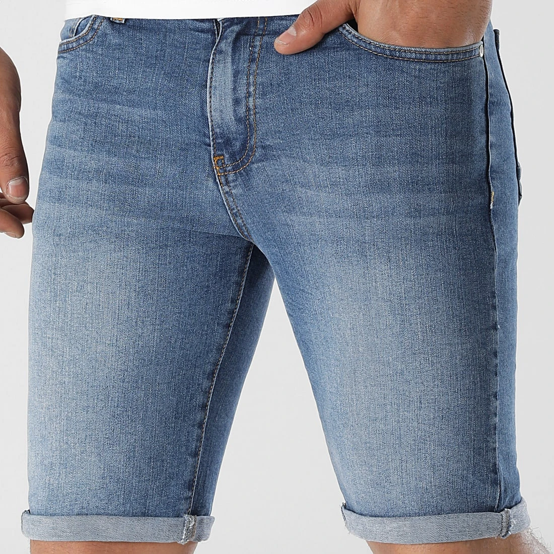 Nouveau ⌛ Short Jean Skinny Fit 2245 Denim Bleu Medium de LBO 👏 5 Nouveau ⌛ Short Jean Skinny Fit 2245 Denim Bleu Medium de LBO 👏 – Image 3