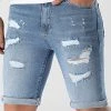 Meilleure affaire 🥰 Short Jean Skinny Fit Avec Dechirures 2251 Bleu Clair Denim de LBO ❤️ -France LBO Soldes Boutique lbo 307061 FAB SHALBO 2251 20220421T135506 03