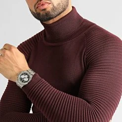 Vente flash 🎁 Pull Col Roulé Avec Empiecement 0197 Bordeaux de LBO ✔️ -France LBO Soldes Boutique lbo 307577 FAB LBO 1070546 0197 20220913T155631 02