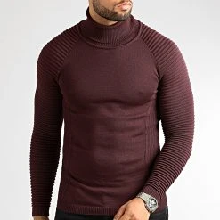 Vente flash 🎁 Pull Col Roulé Avec Empiecement 0197 Bordeaux de LBO ✔️ -France LBO Soldes Boutique lbo 307577 FAB LBO 1070546 0197 20220913T155632 03